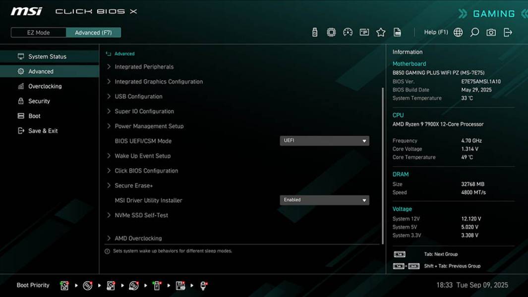 MSI B850 GAMING PLUS WIFI PZ-4